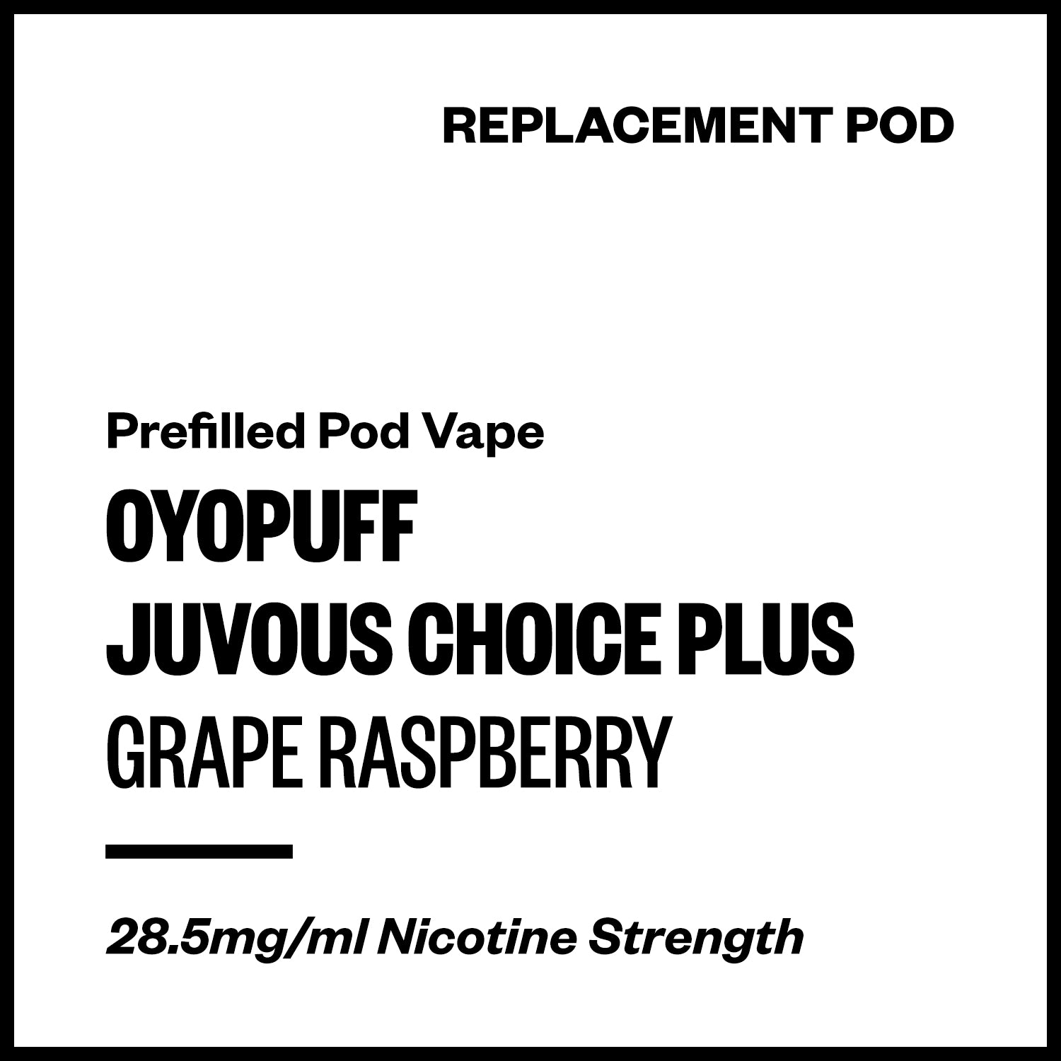 juvous-choice-plus-pod-grape-raspberry.jpg Oyopuff Juvous Choice Plus - Grape Raspberry (Replacement Pod) - Image 1