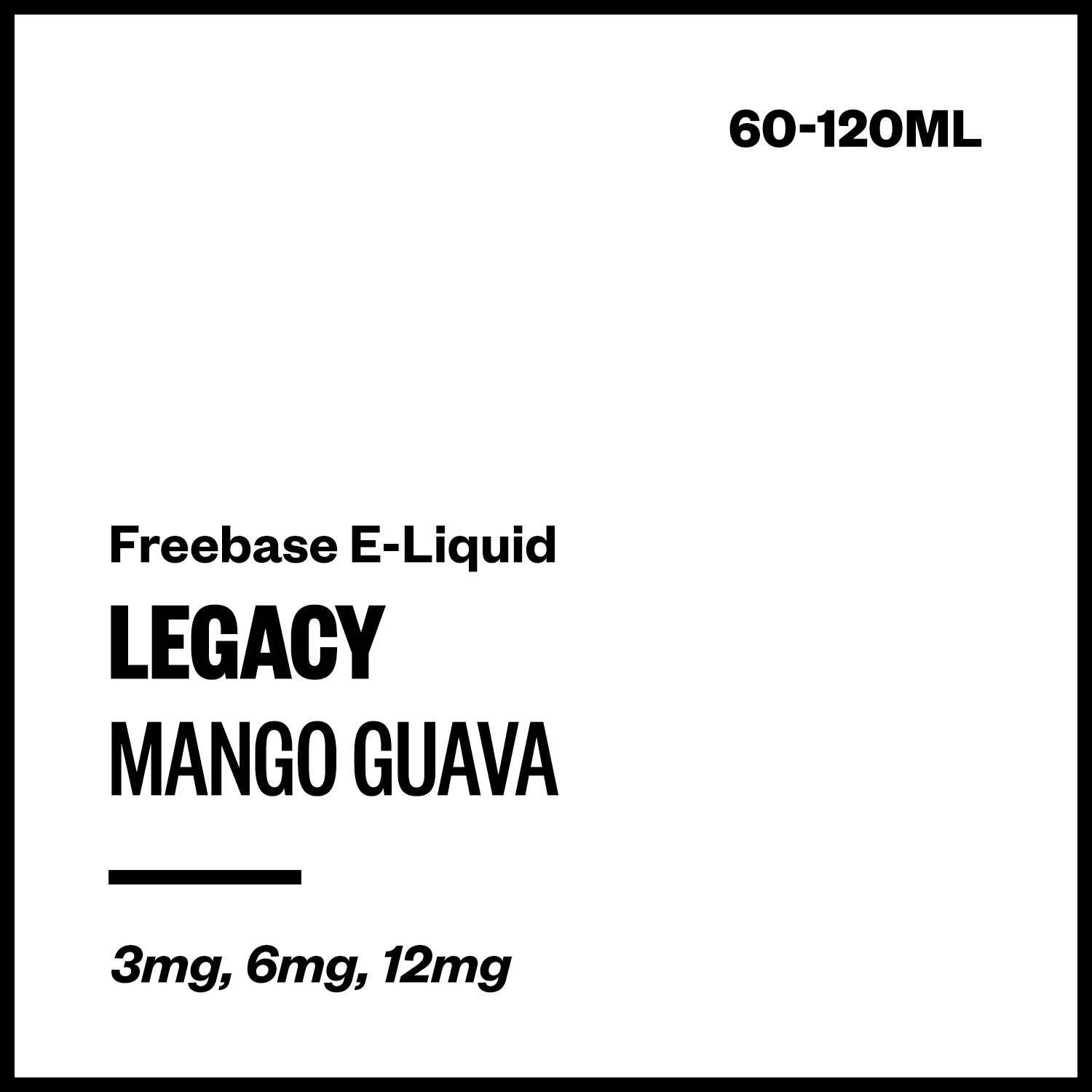 legacy-mango-guava-freebase-with-nicotine.jpg Legacy - Mango Guava (Freebase E-Liquid) - 120ml / 6mg/mL Nicotine Content - Image 1