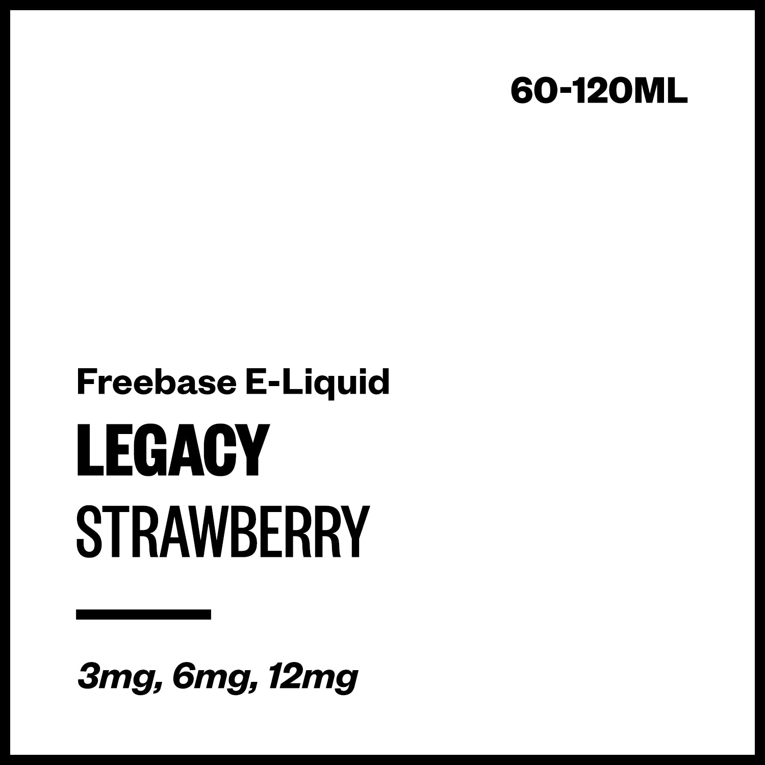 legacy-strawberry-freebase-with-nicotine.jpg Legacy - Strawberry (Freebase E-Liquid) - 120ml / 3mg/mL Nicotine Content - Image 1