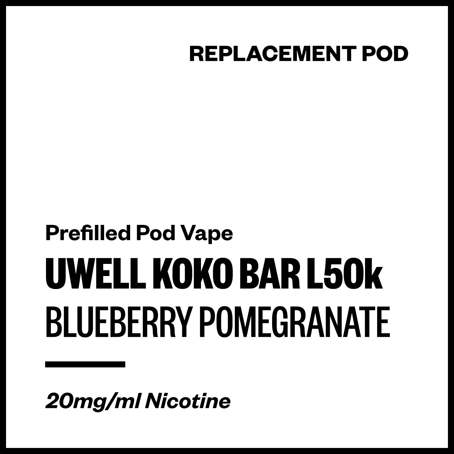 uwell-koko-bar-pod-blueberry-pomegranate.jpg Uwell Koko Bar L50000 - Blueberry Pomegranate (Replacement Pod) - Image 1